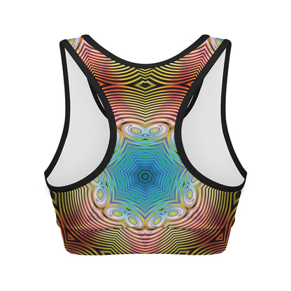 Psychedelic Kaleidoscope Print Women's Sports Bra