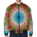 Psychedelic Kaleidoscope Print Zip Sleeve Bomber Jacket