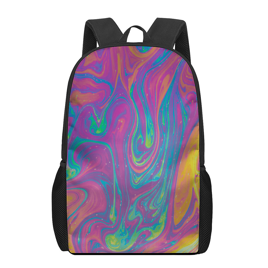 Psychedelic Liquid Print 17 Inch Backpack