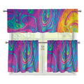 Psychedelic Liquid Print 3 Piece Kitchen Curtains