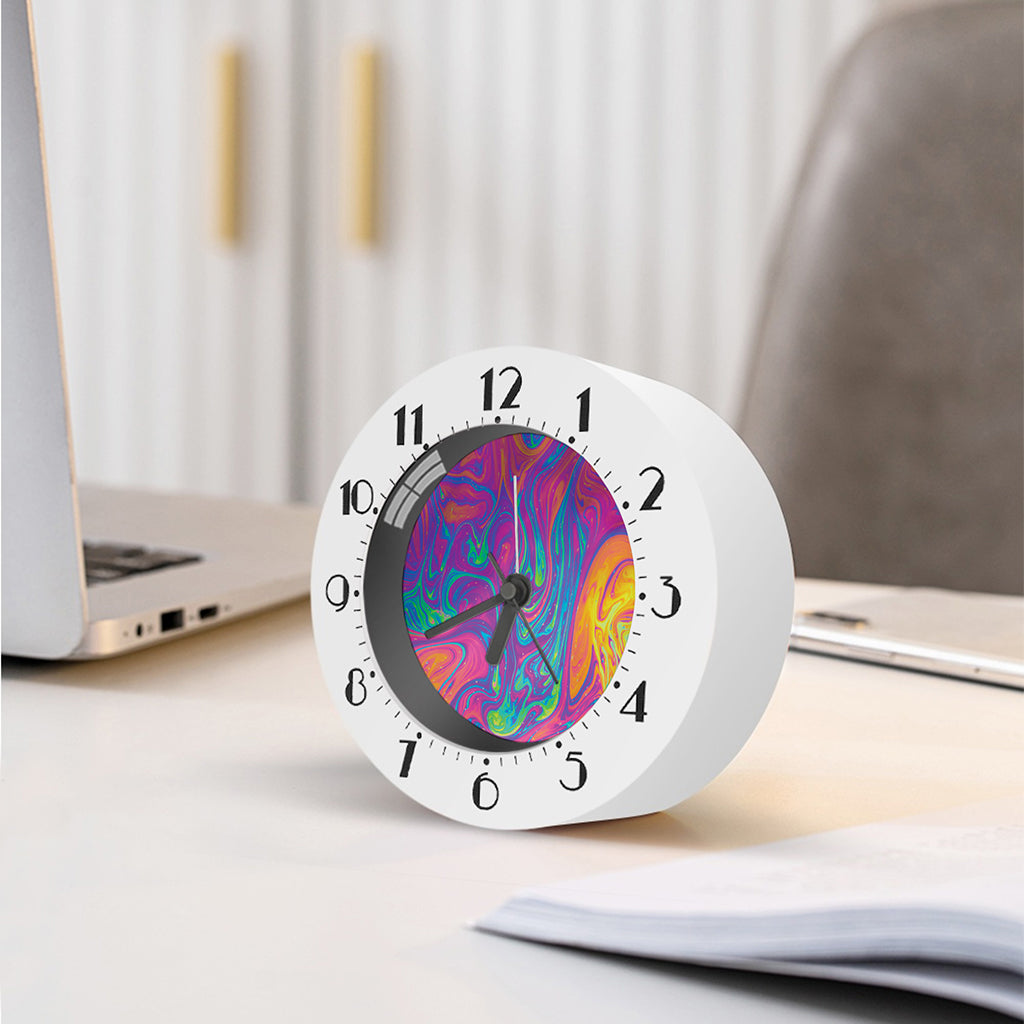 Psychedelic Liquid Print Alarm Clock