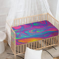 Psychedelic Liquid Print Baby Crib Sheet