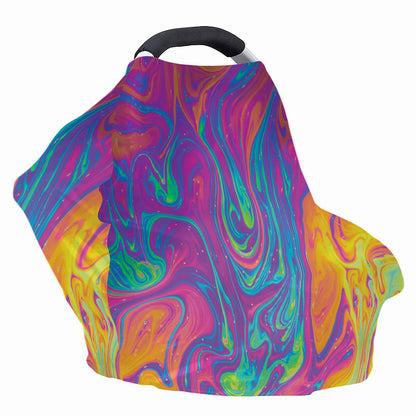 Psychedelic Liquid Print Baby Seat Cover
