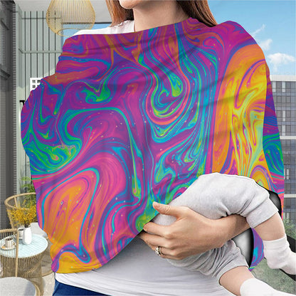 Psychedelic Liquid Print Baby Seat Cover