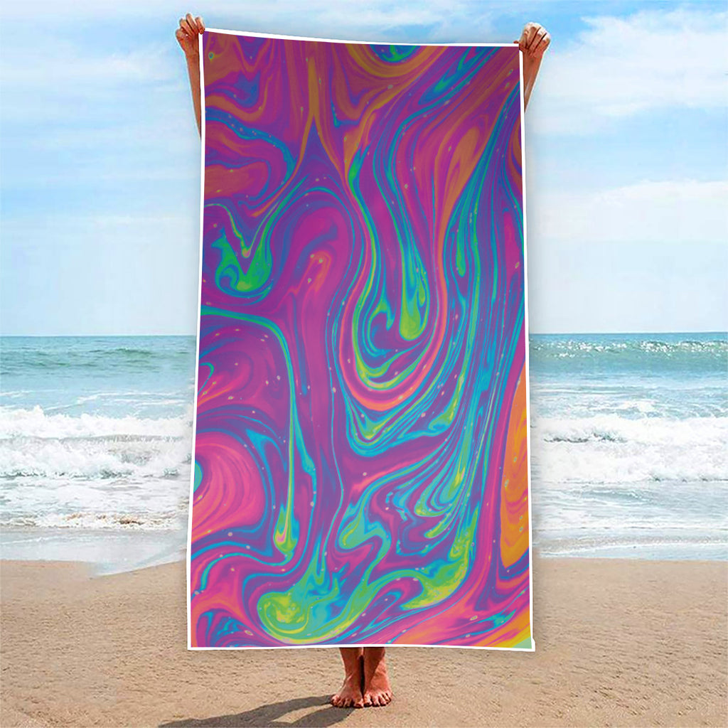 Psychedelic Liquid Print Beach Towel