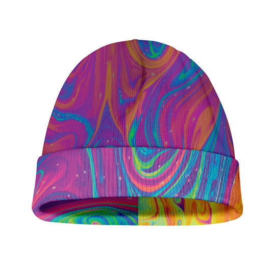 Psychedelic Liquid Print Beanie
