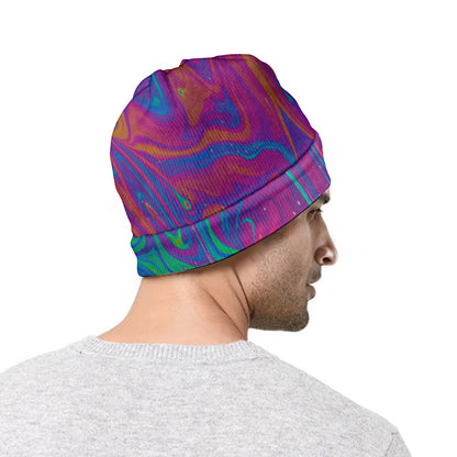 Psychedelic Liquid Print Beanie