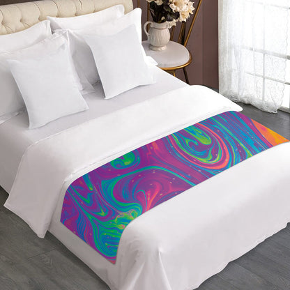 Psychedelic Liquid Print Bed Runner
