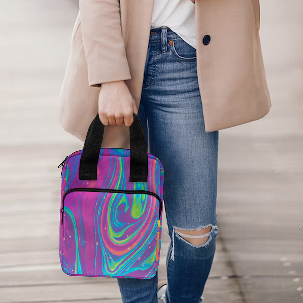 Psychedelic Liquid Print Bible Tote Bag