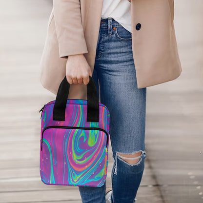 Psychedelic Liquid Print Bible Tote Bag
