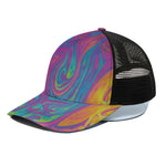 Psychedelic Liquid Print Black Mesh Trucker Cap