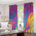 Psychedelic Liquid Print Dimout Grommet Curtains