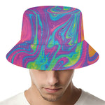 Psychedelic Liquid Print Bucket Hat