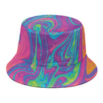 Psychedelic Liquid Print Bucket Hat