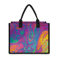 Psychedelic Liquid Print Canvas Tote Bag