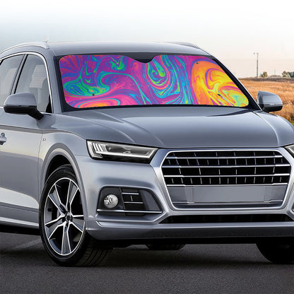 Psychedelic Liquid Print Car Windshield Sun Shade