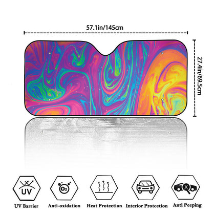 Psychedelic Liquid Print Car Windshield Sun Shade