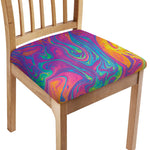 Psychedelic Liquid Print Chair Cushion Cover