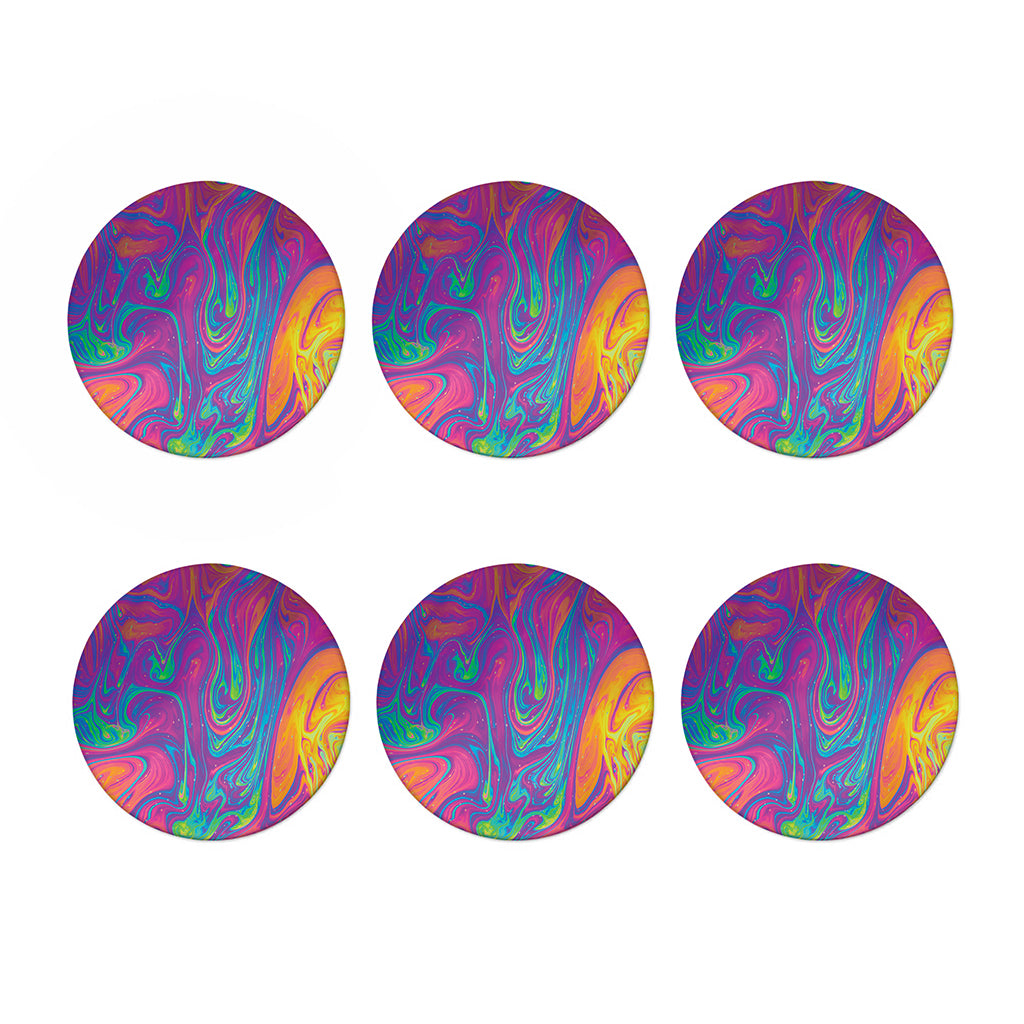 Psychedelic Liquid Print Coaster Set