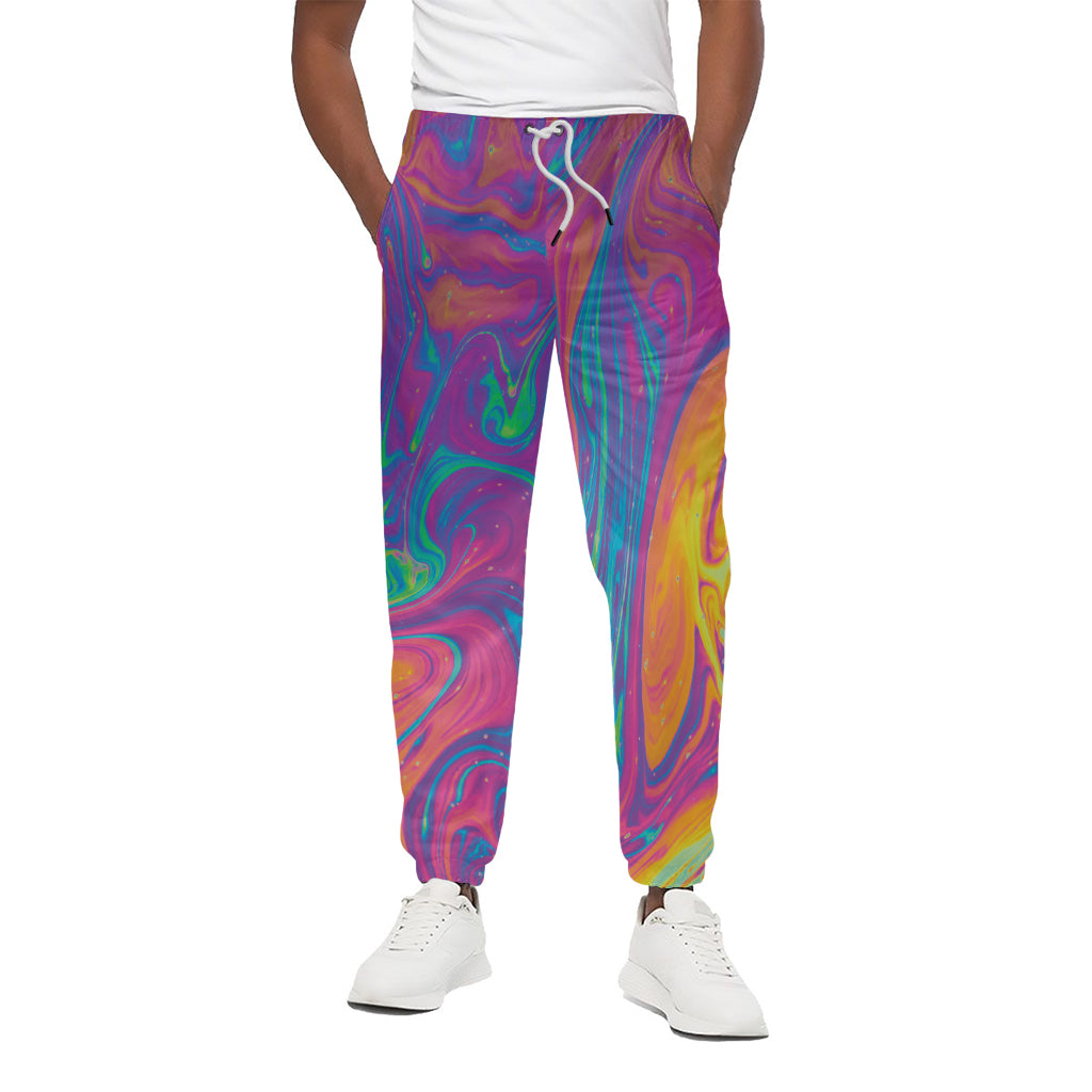 Psychedelic Liquid Print Cotton Pants