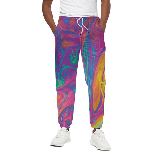 Psychedelic Liquid Print Cotton Pants