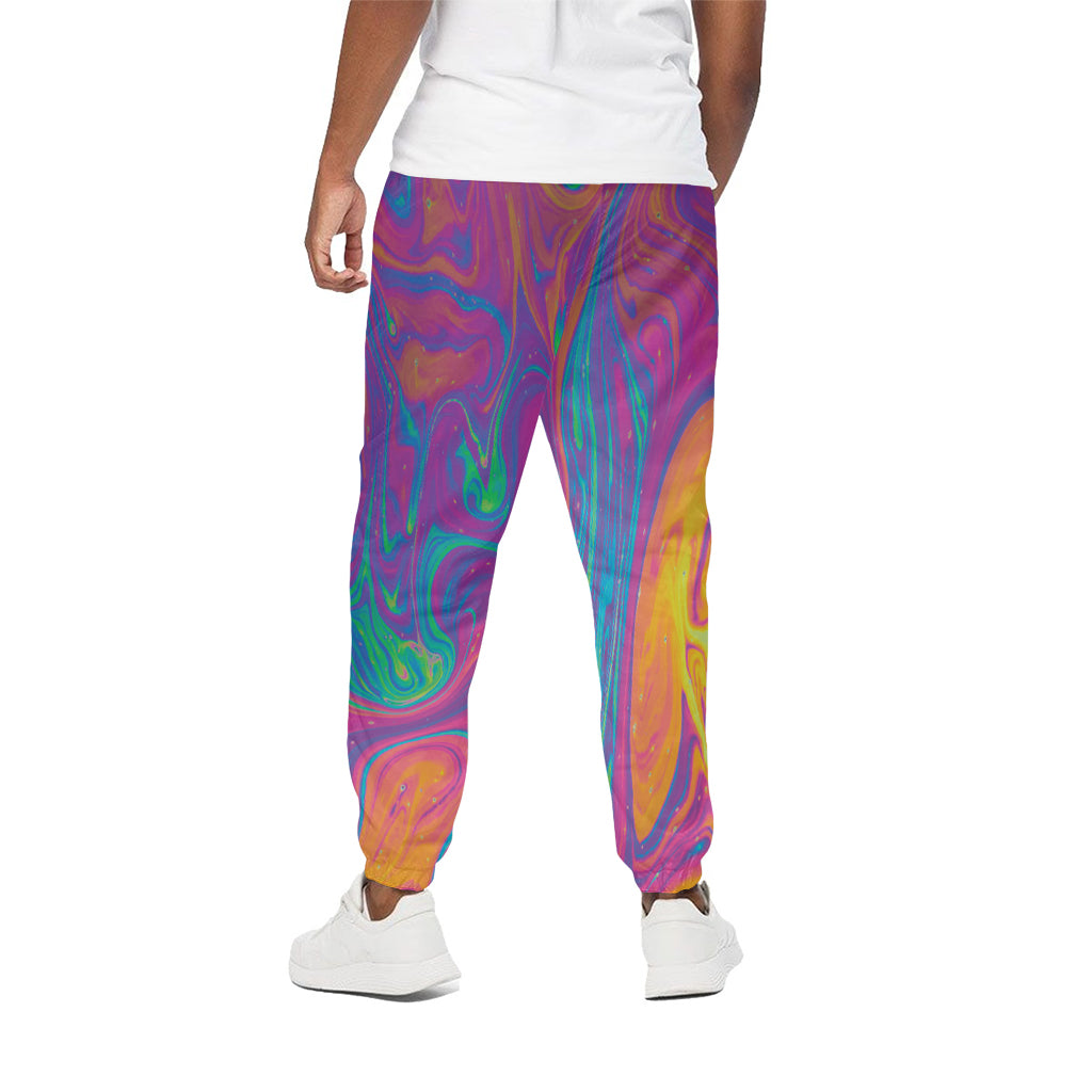 Psychedelic Liquid Print Cotton Pants