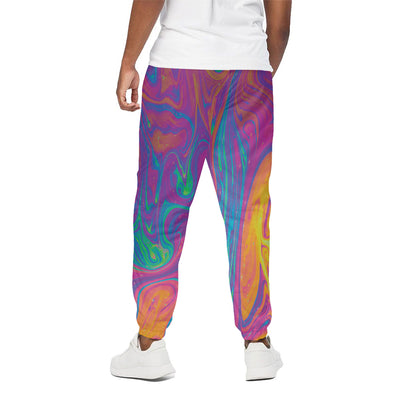 Psychedelic Liquid Print Cotton Pants