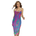 Psychedelic Liquid Print Cross Back Cami Dress
