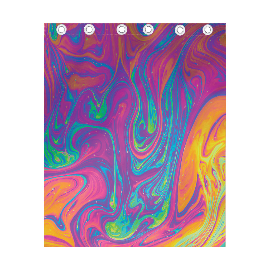 Psychedelic Liquid Print Curtain