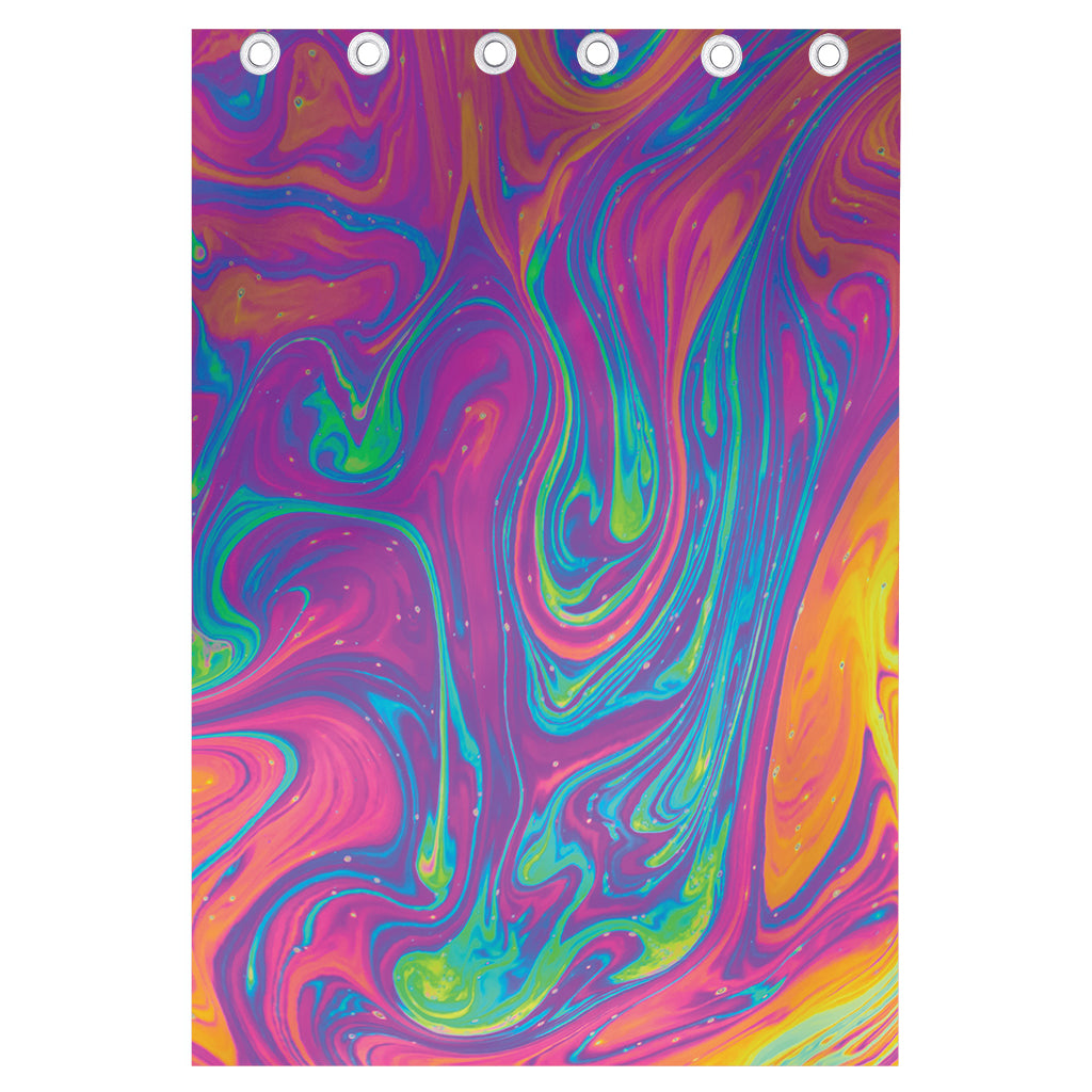 Psychedelic Liquid Print Curtain