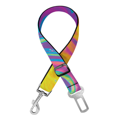 Psychedelic Liquid Print Dog Seat Belt