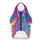 Psychedelic Liquid Print Dog Zip Up Hoodie