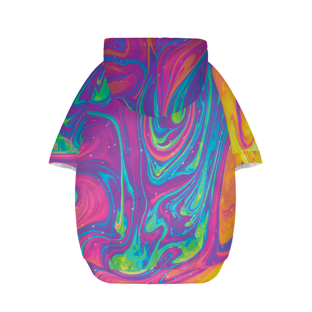 Psychedelic Liquid Print Dog Zip Up Hoodie