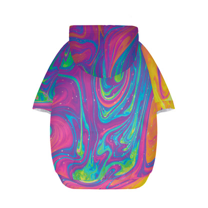 Psychedelic Liquid Print Dog Zip Up Hoodie