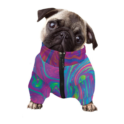 Psychedelic Liquid Print Dog Zip Up Jacket