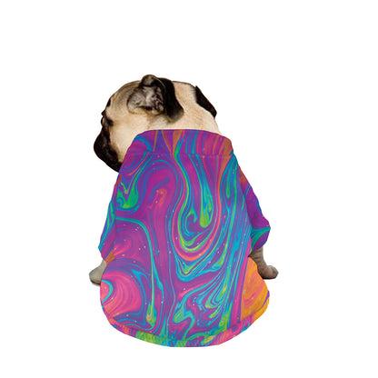 Psychedelic Liquid Print Dog Zip Up Jacket