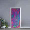 Psychedelic Liquid Print Door Sticker