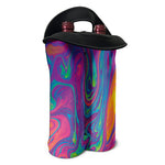 Psychedelic Liquid Print Double Neoprene Wine Tote