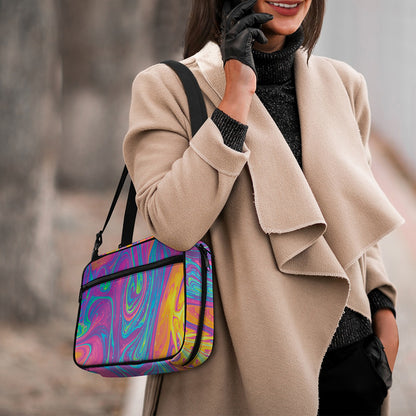 Psychedelic Liquid Print Double Strap Bible Bag