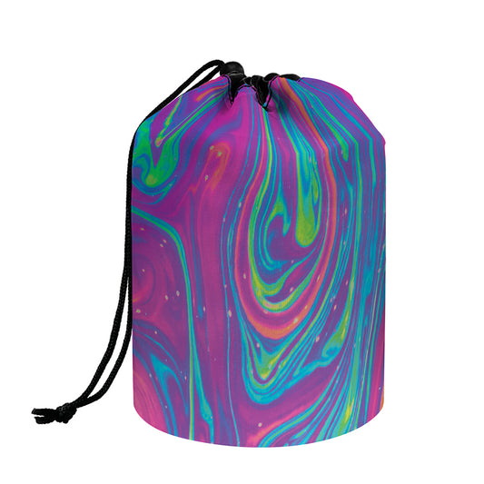 Psychedelic Liquid Print Drawstring Makeup Bag