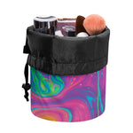 Psychedelic Liquid Print Drawstring Makeup Bag