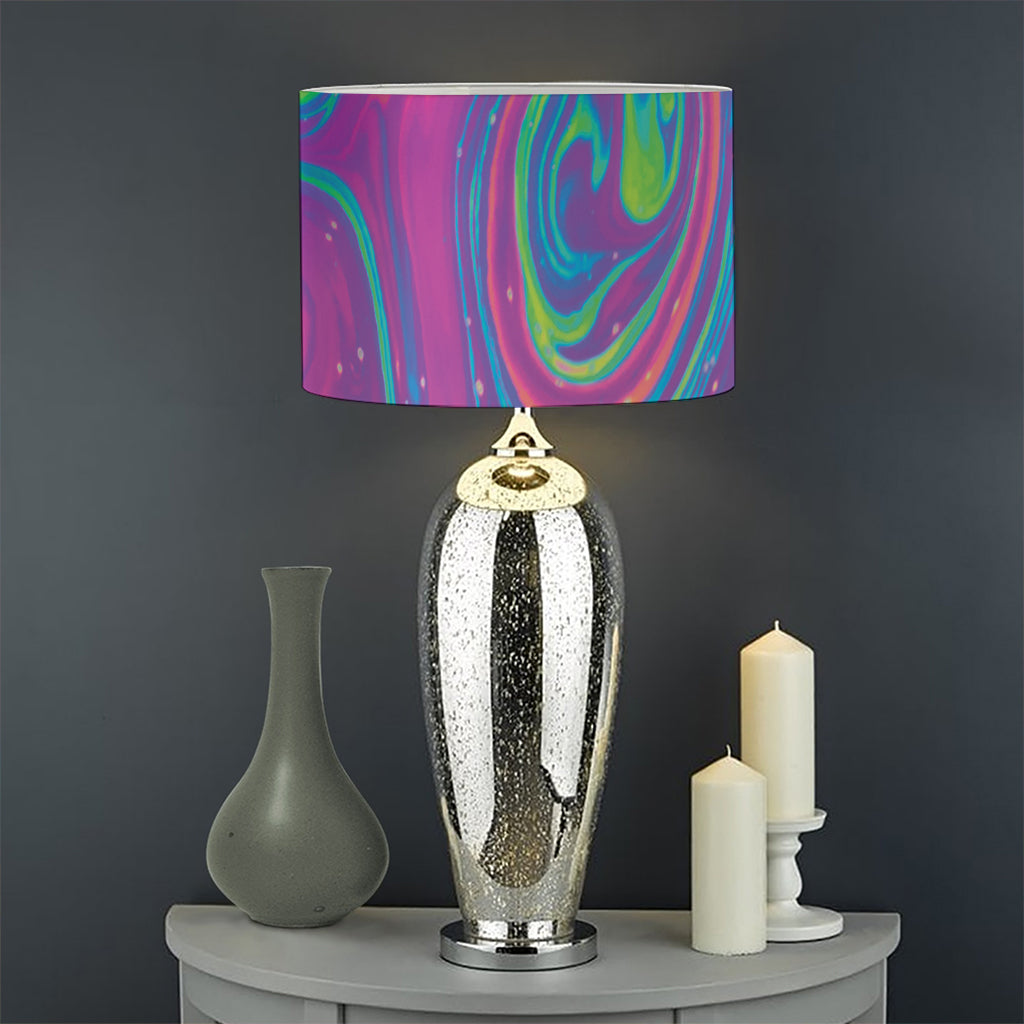 Psychedelic Liquid Print Drum Lamp Shade