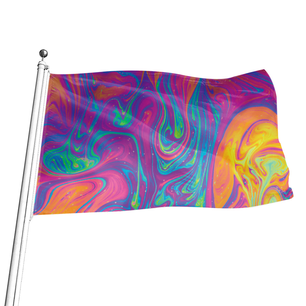 Psychedelic Liquid Print Flag