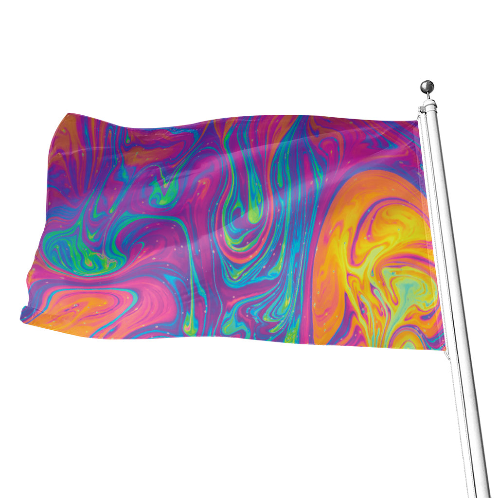 Psychedelic Liquid Print Flag