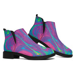 Psychedelic Liquid Print Flat Ankle Boots