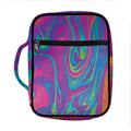 Psychedelic Liquid Print Front Pocket Bible Bag