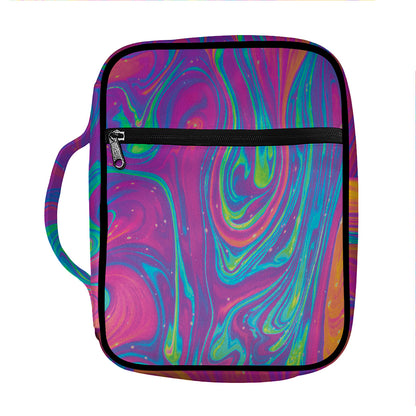 Psychedelic Liquid Print Front Pocket Bible Bag