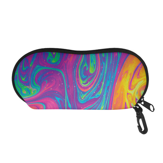 Psychedelic Liquid Print Glasses Case