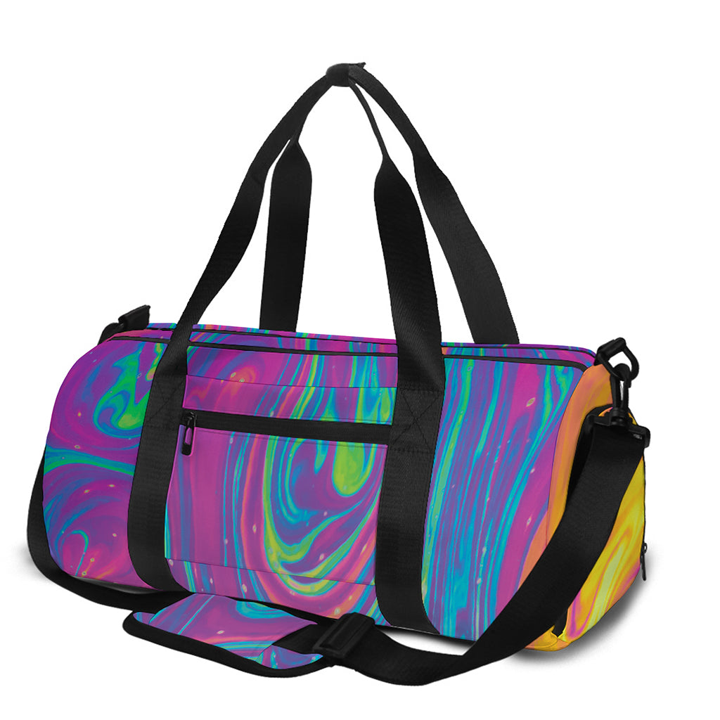 Psychedelic Liquid Print Gym Bag