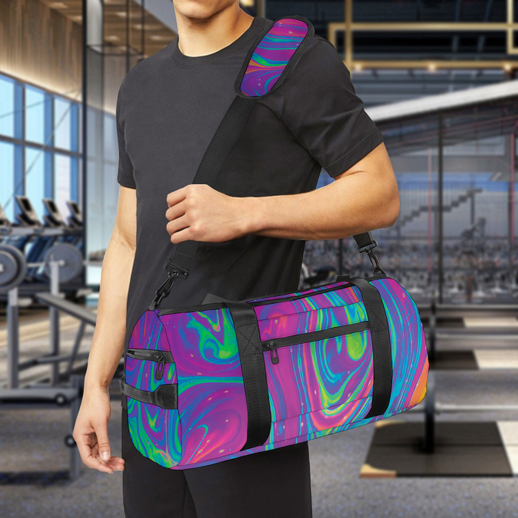 Psychedelic Liquid Print Gym Bag